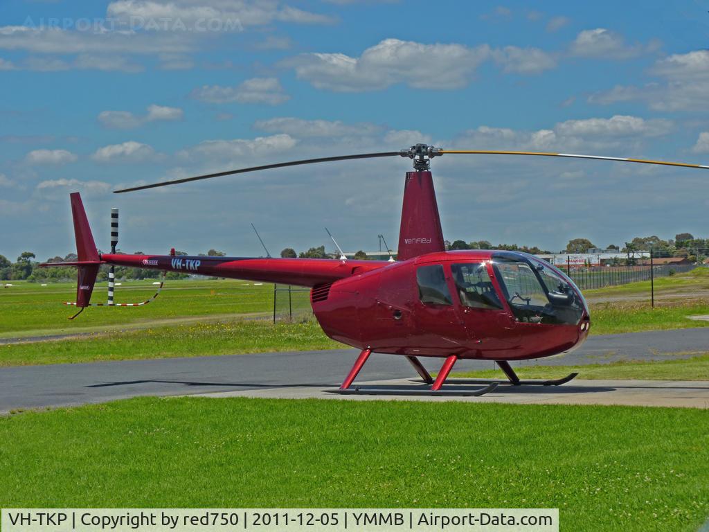 VH-TKP, 2007 Robinson R44 II C/N 11857, Robinson R44 VH-TKP at Moorabbin  -  nice colour!