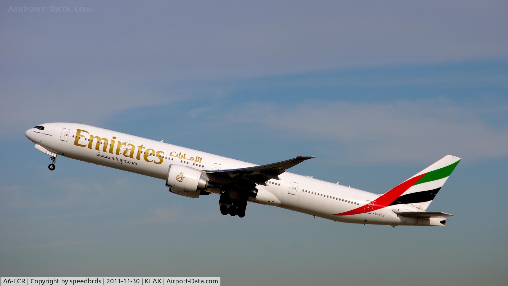 A6-ECR, 2009 Boeing 777-31H/ER C/N 35592, One of two Emirates Airlines heading back to the Middle East.