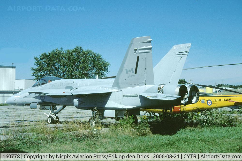 160778, McDonnell Douglas YF-18A C/N 4/A004, YF-18A Hornet no.4 with BuNo 160778 was usee for test&trials by the Canadian AF ans is seen here awiting its'finaly destiny at CFB Trenton in full Canadian AF markings.