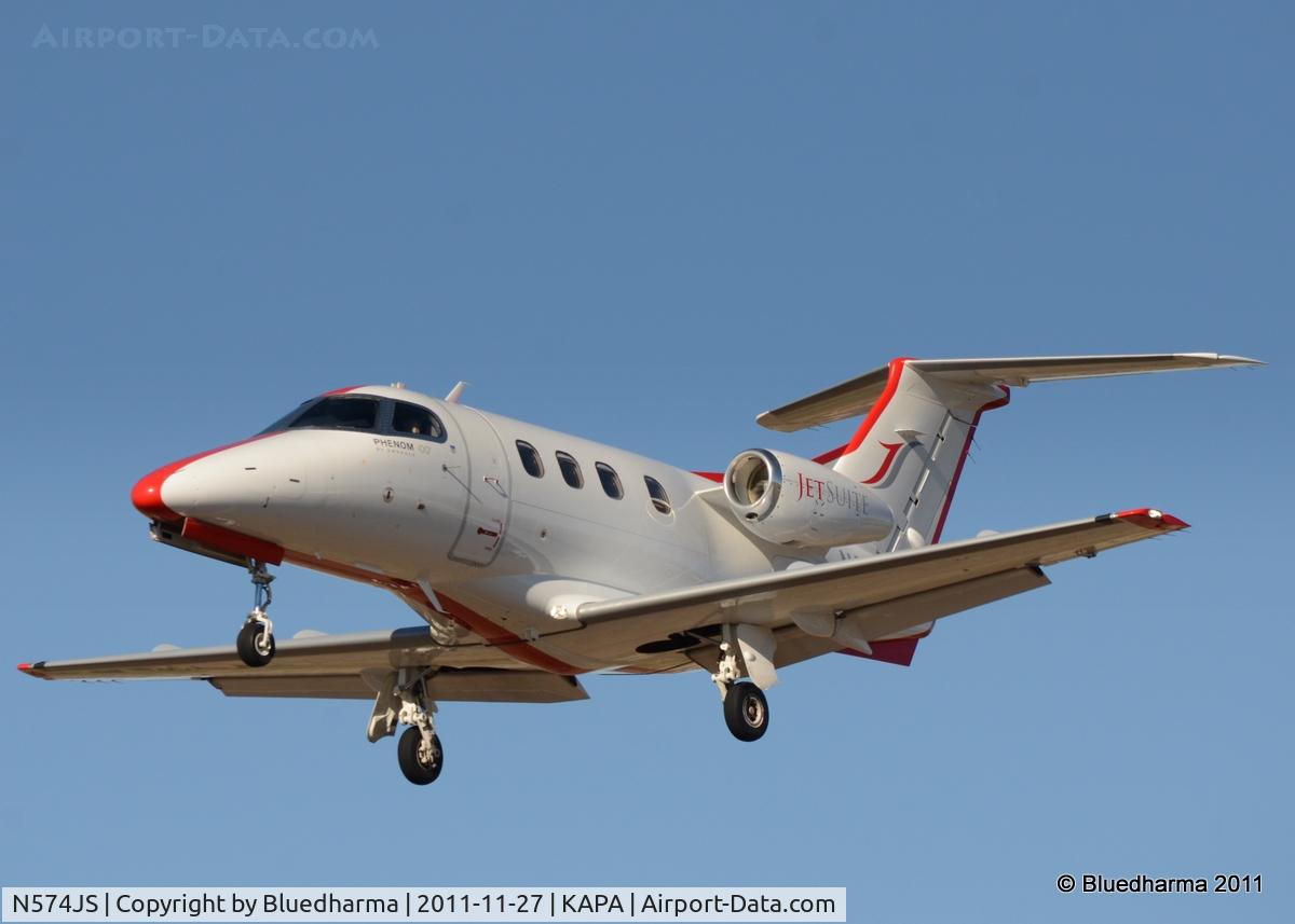 N574JS, 2009 Embraer EMB-500 Phenom 100 C/N 50000046, On final 17L.
