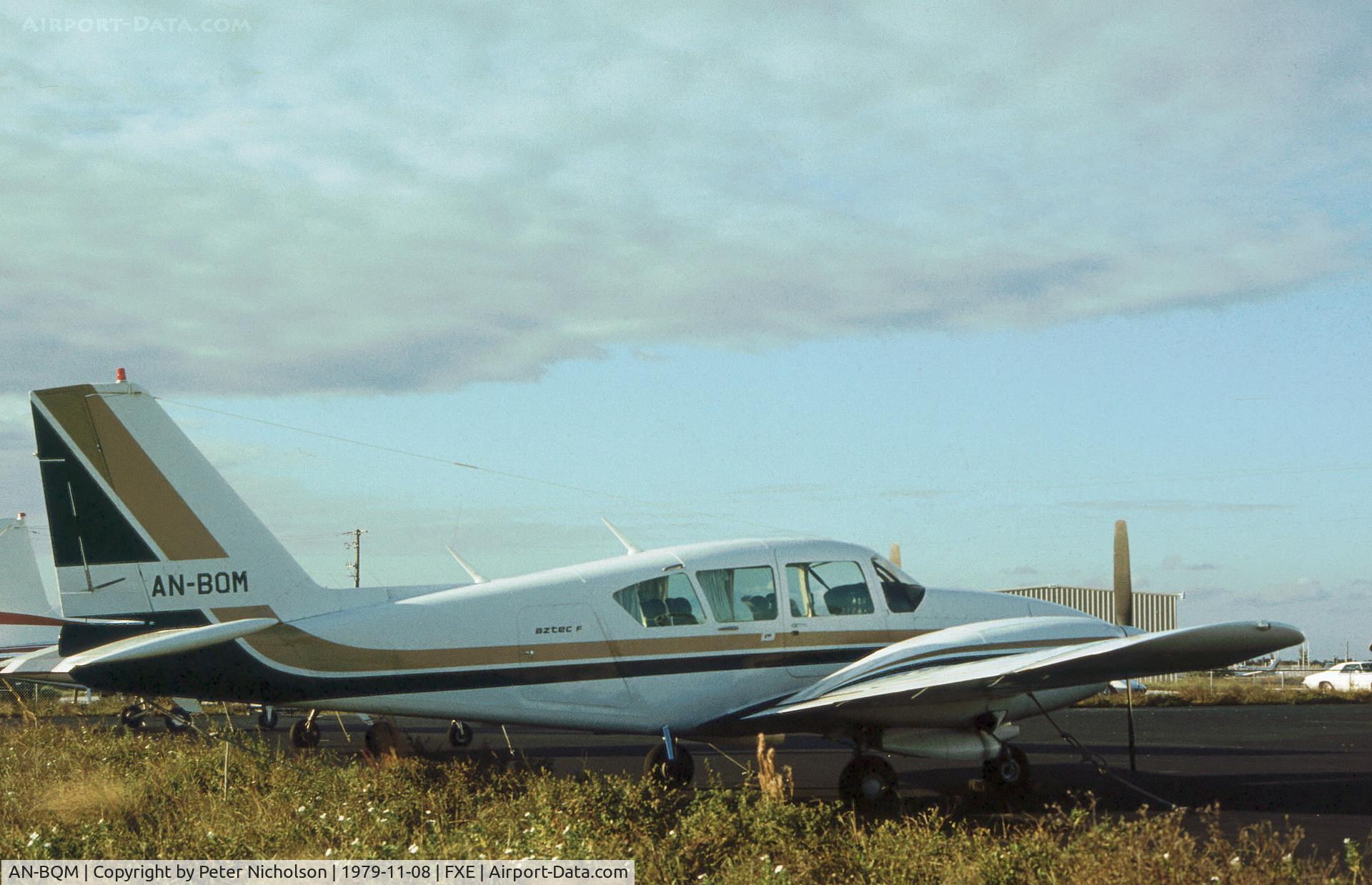 AN-BQM, 1977 Piper PA-23-250 Aztec C/N 27-7654162, Piper PA-23 Aztec F seen at Fort Lauderdale Executive in November 1979.