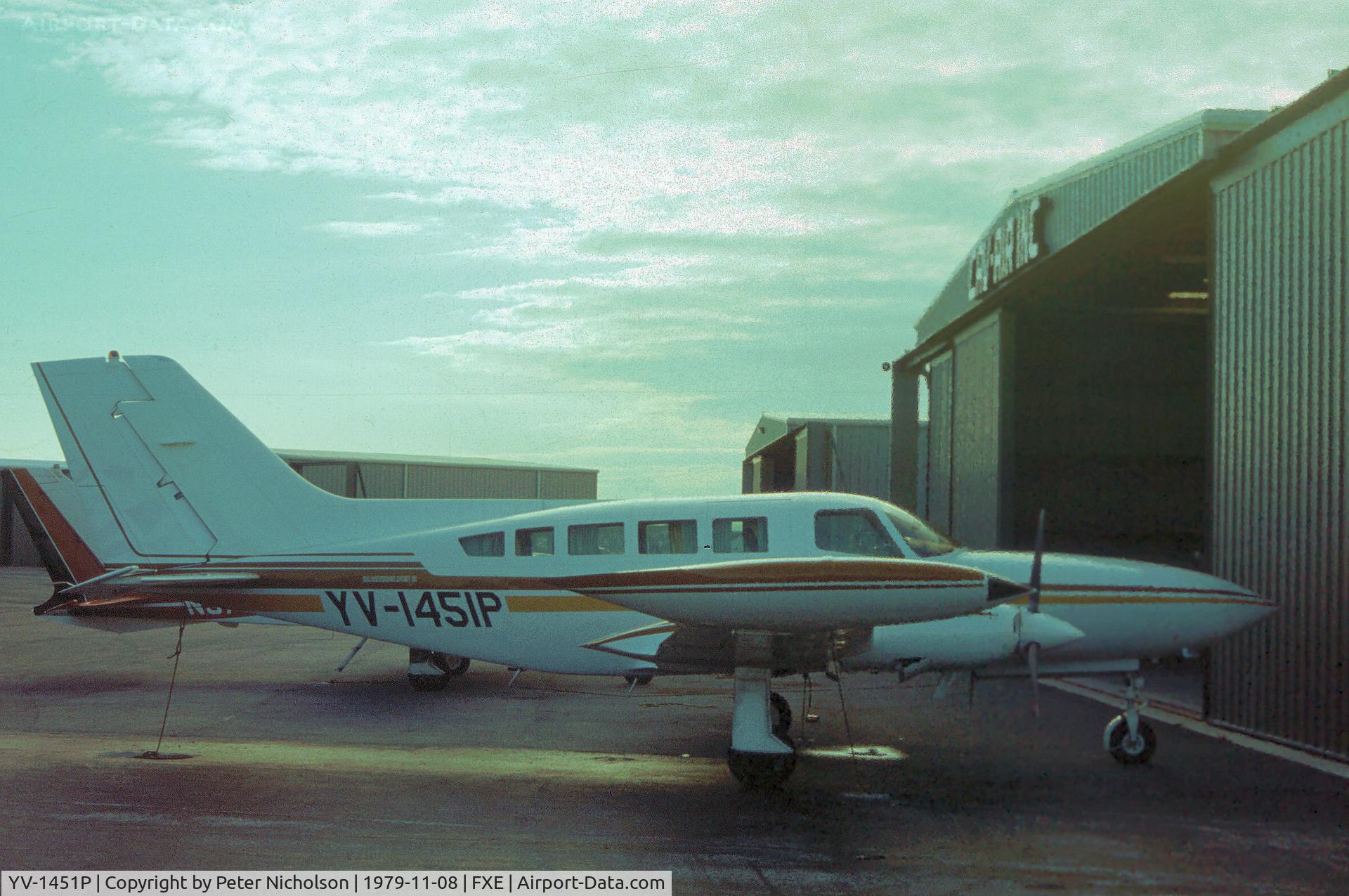 YV-1451P, 1978 Cessna 402B Businessliner II C/N 402B1341, Cessna 402B Businessliner II seen at Fort Lauderdale Executive in November 1979.