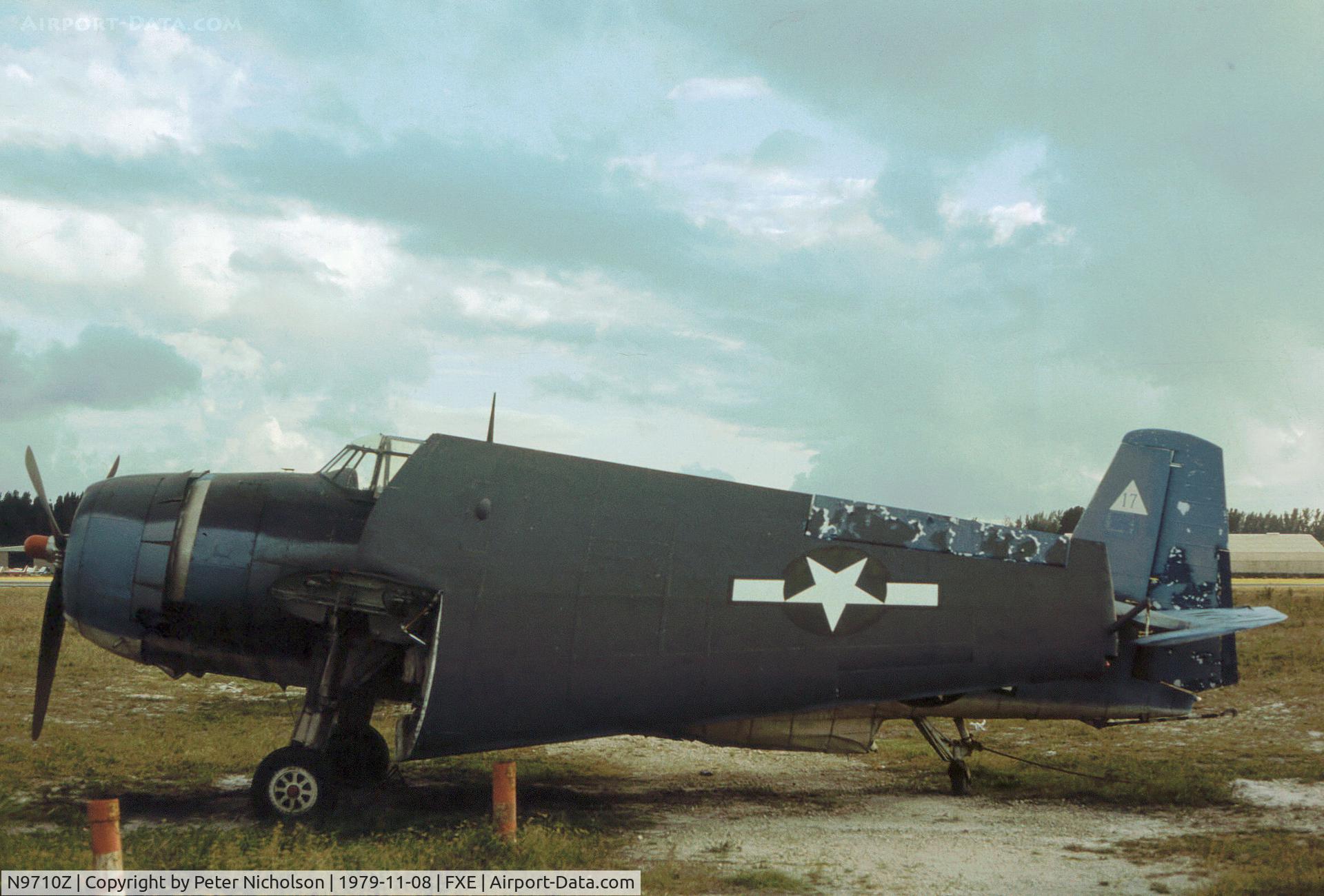N9710Z, 1945 Grumman TBM-3E Avenger C/N 3866, TBM-3E Avenger seen at Fort Lauderdale Executive in November 1979.