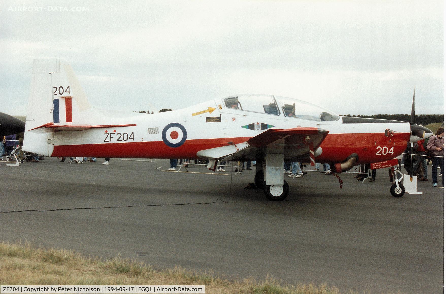 ZF204, 1989 Short S-312 Tucano T1 C/N S029/T29, Tucano T.1 of the Central Flying School at RAF Cranwell on display at the 1994 RAF Leuchars Airshow.