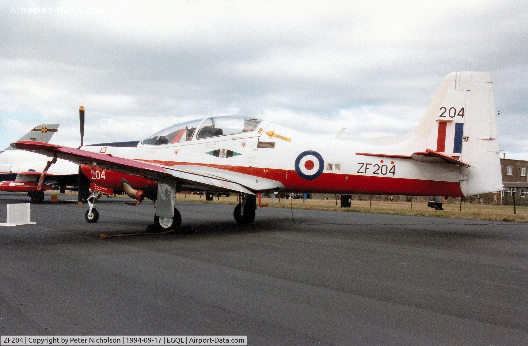 ZF204, 1989 Short S-312 Tucano T1 C/N S029/T29, Another view of the Central Flying School Tucano T.1 from RAF Cranwell on display at the 1994 RAF Leuchars Airshow.