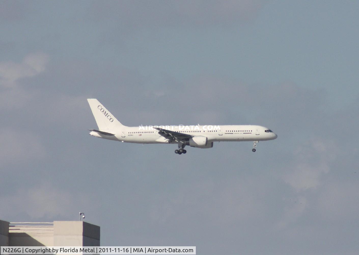 N226G, 1992 Boeing 757-23A C/N 25491, Comco 757 landing on 8L at MIA, I was over at Runway 9 by El Dorado, so this plane is a couple miles away