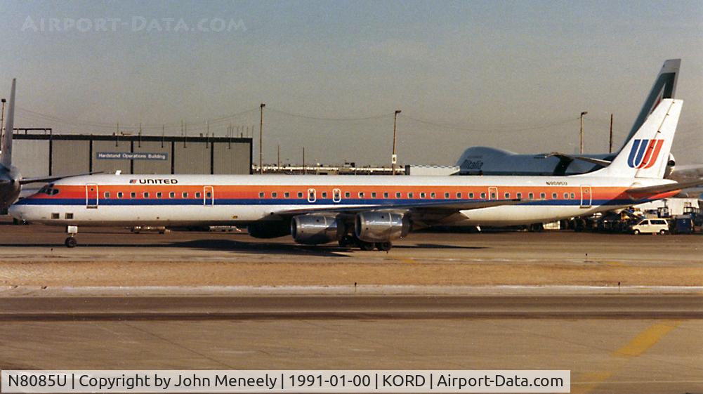 N8085U, 1968 Douglas DC-8-71F C/N 45975, Jan. 1991 - scanned from a print