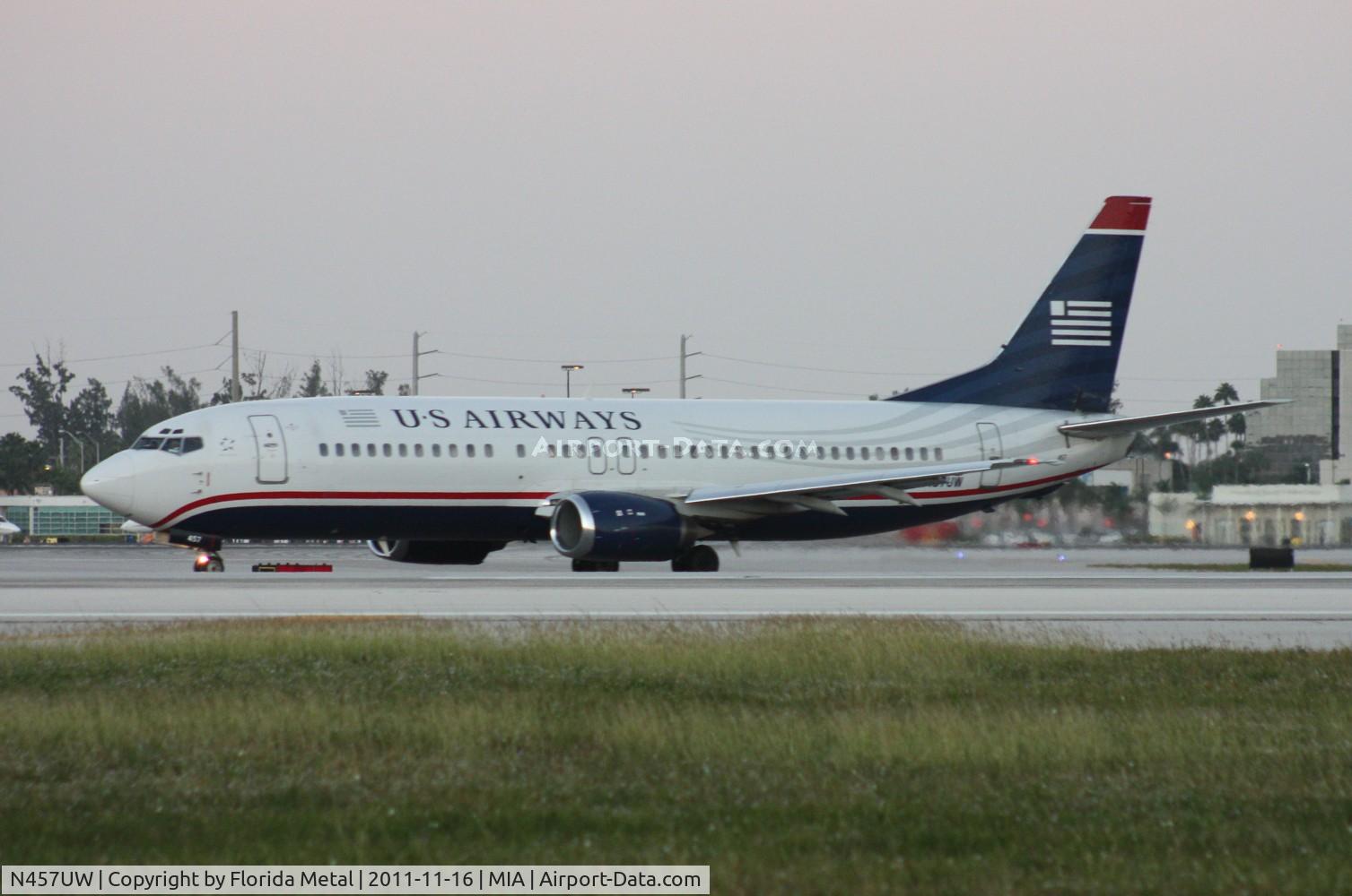 N457UW, 1991 Boeing 737-4B7 C/N 25021, US Airways 737