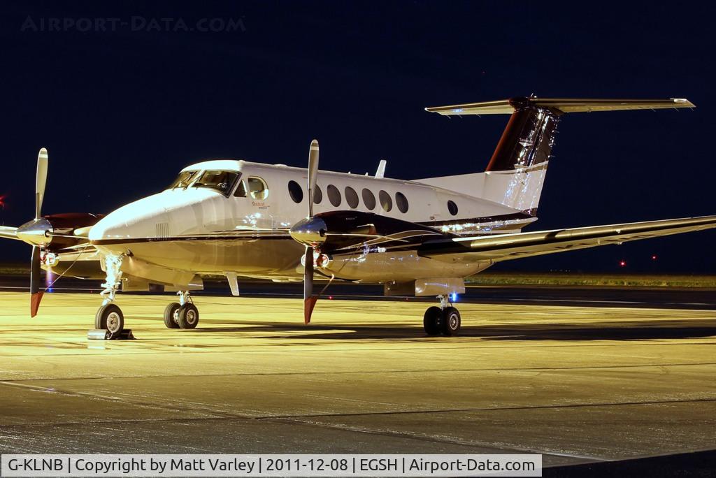 G-KLNB, 2009 Beech Super King Air 350 C/N FL-631, Sat on stand at SaxonAir.
