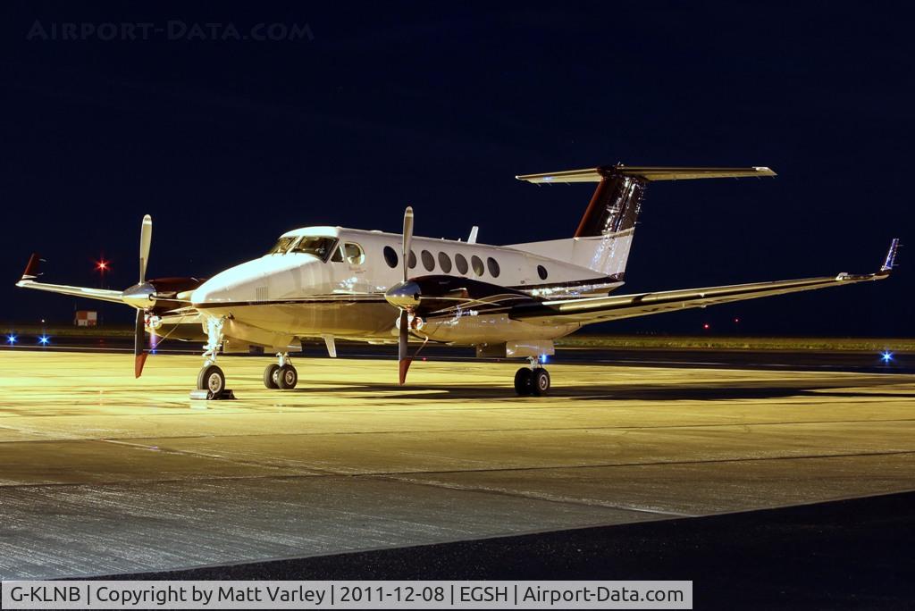 G-KLNB, 2009 Beech Super King Air 350 C/N FL-631, Sat on stand at SaxonAir.