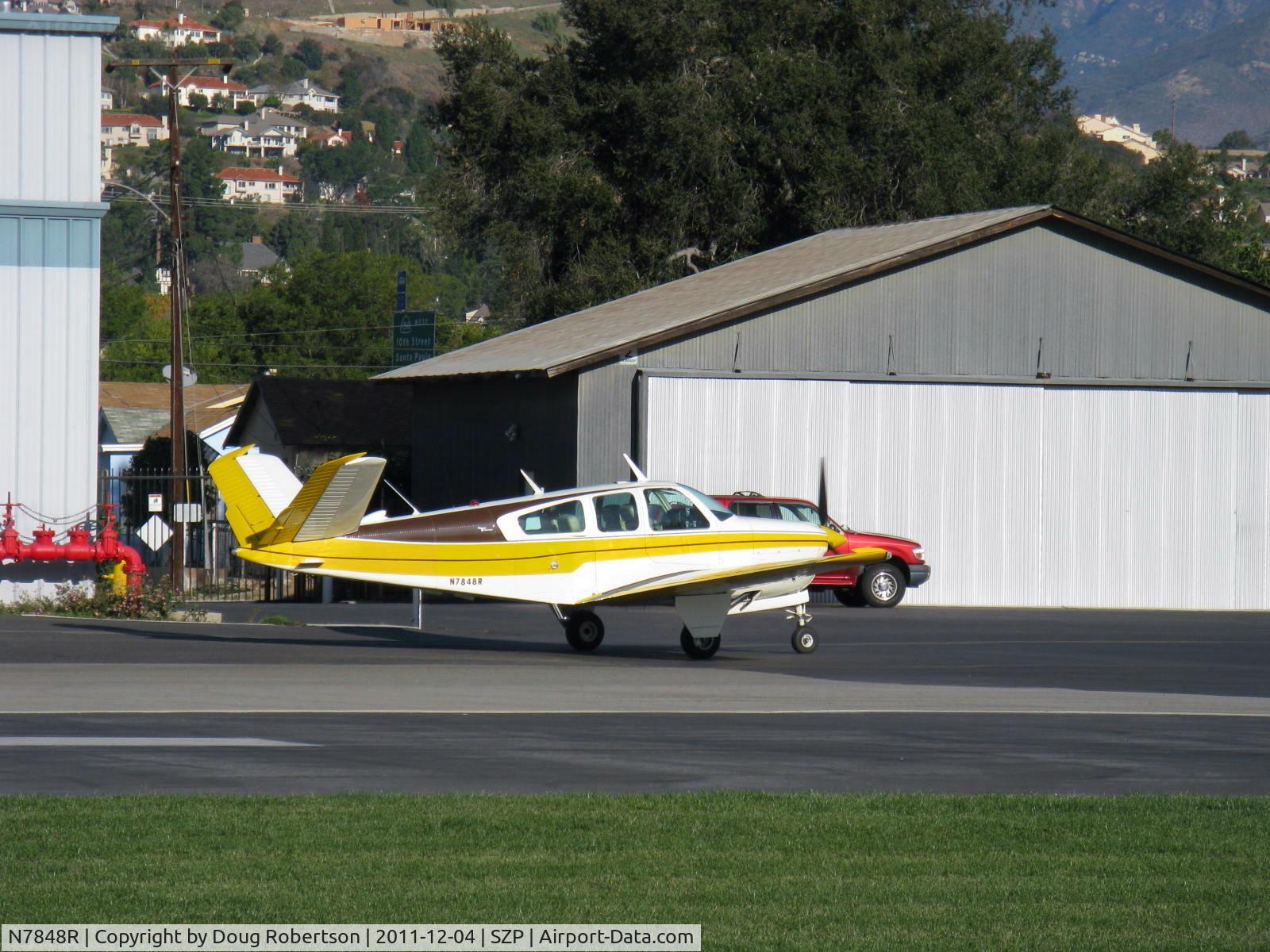N7848R, 1968 Beech V35A Bonanza C/N D-8904, 1968 Beech V35A BONANZA, Continental IO-550 300 Hp upgrade, taxi warmup