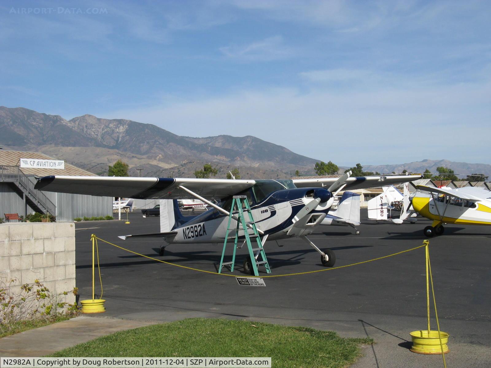 N2982A, 1953 Cessna 180 C/N 30182, 1953 Cessna 180, Continental O-470-A 225 Hp, first year of production, refueling