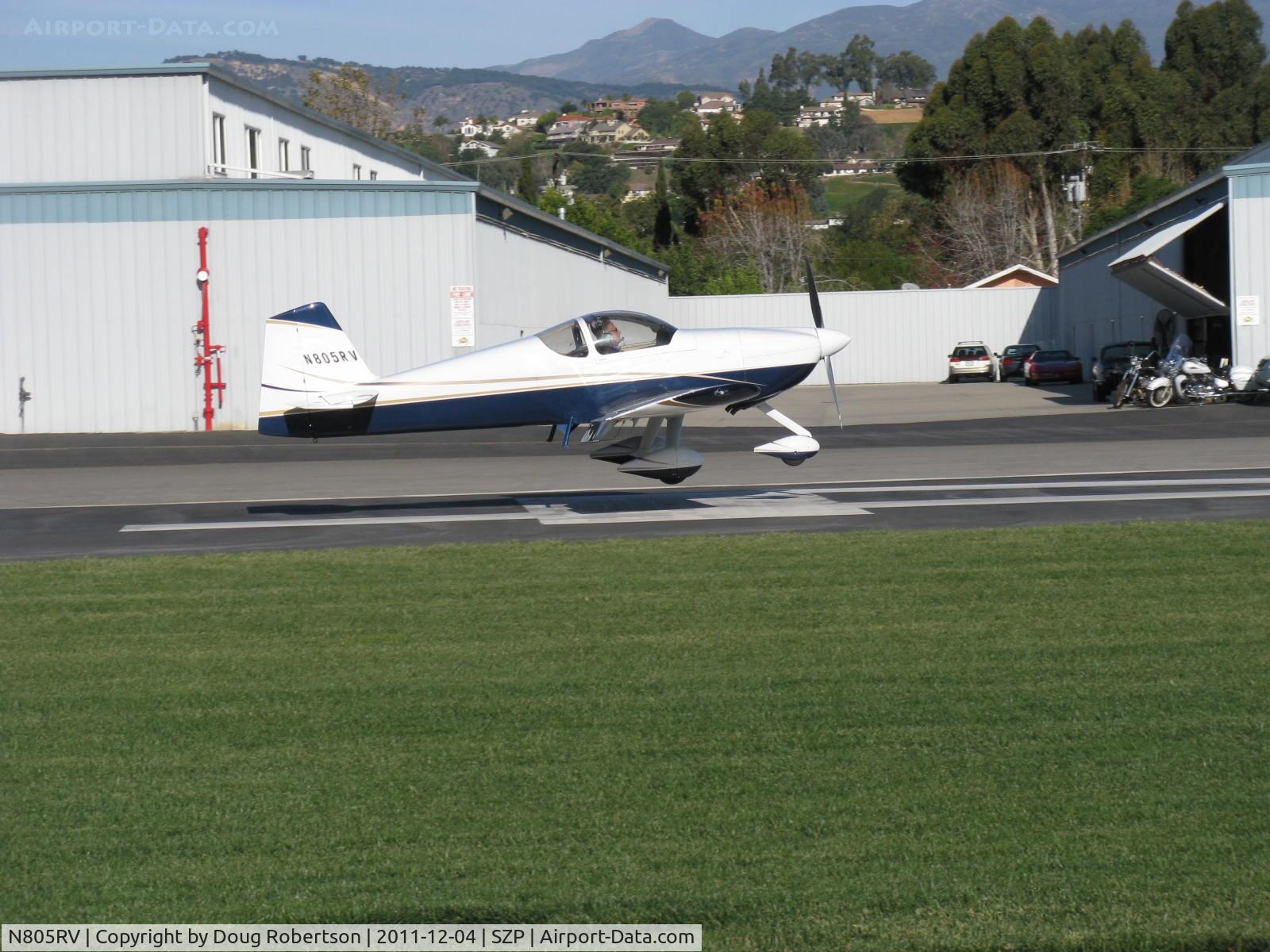 N805RV, 2007 Vans RV-6A C/N 25686, 2007 Dierenfield VAN's RV-6A, Lycoming IO-390-X 210 Hp, landing Rwy 04