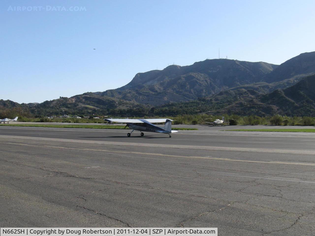 N662SH, 1962 Cessna 150B C/N 15059641, 1962 Cessna 150B taildragger conversion with Micro vortex generators mod, Continental O-200 100 Hp, landing roll Rwy 04