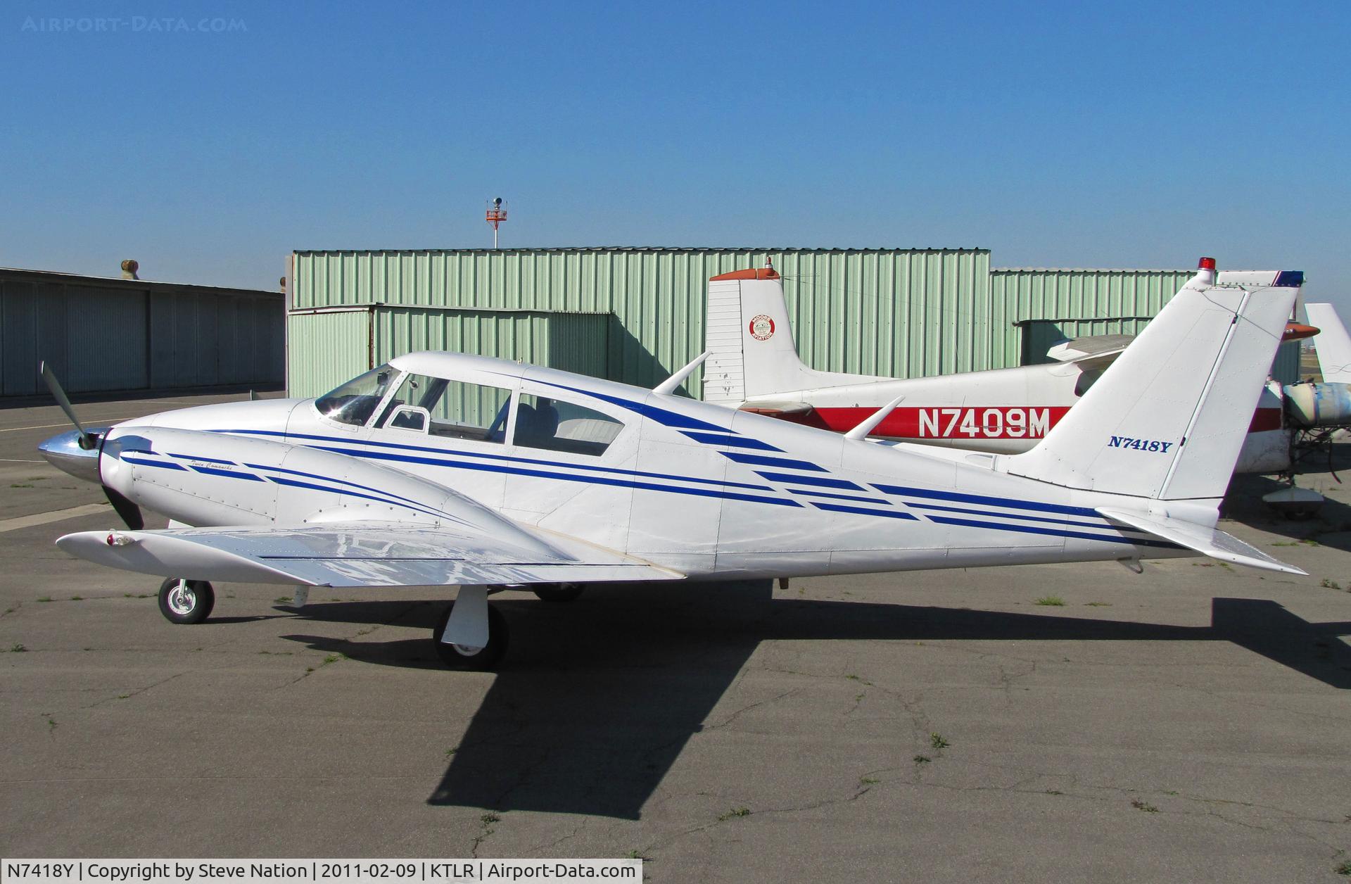 N7418Y, 1964 Piper PA-30 Twin Comanche Twin Comanche C/N 30-482, DGA Aviation LLC (Las Vegas, NV) operates this beautiful 1964 Piper PA-30 Twin Comanche seen @ Tulare, CA