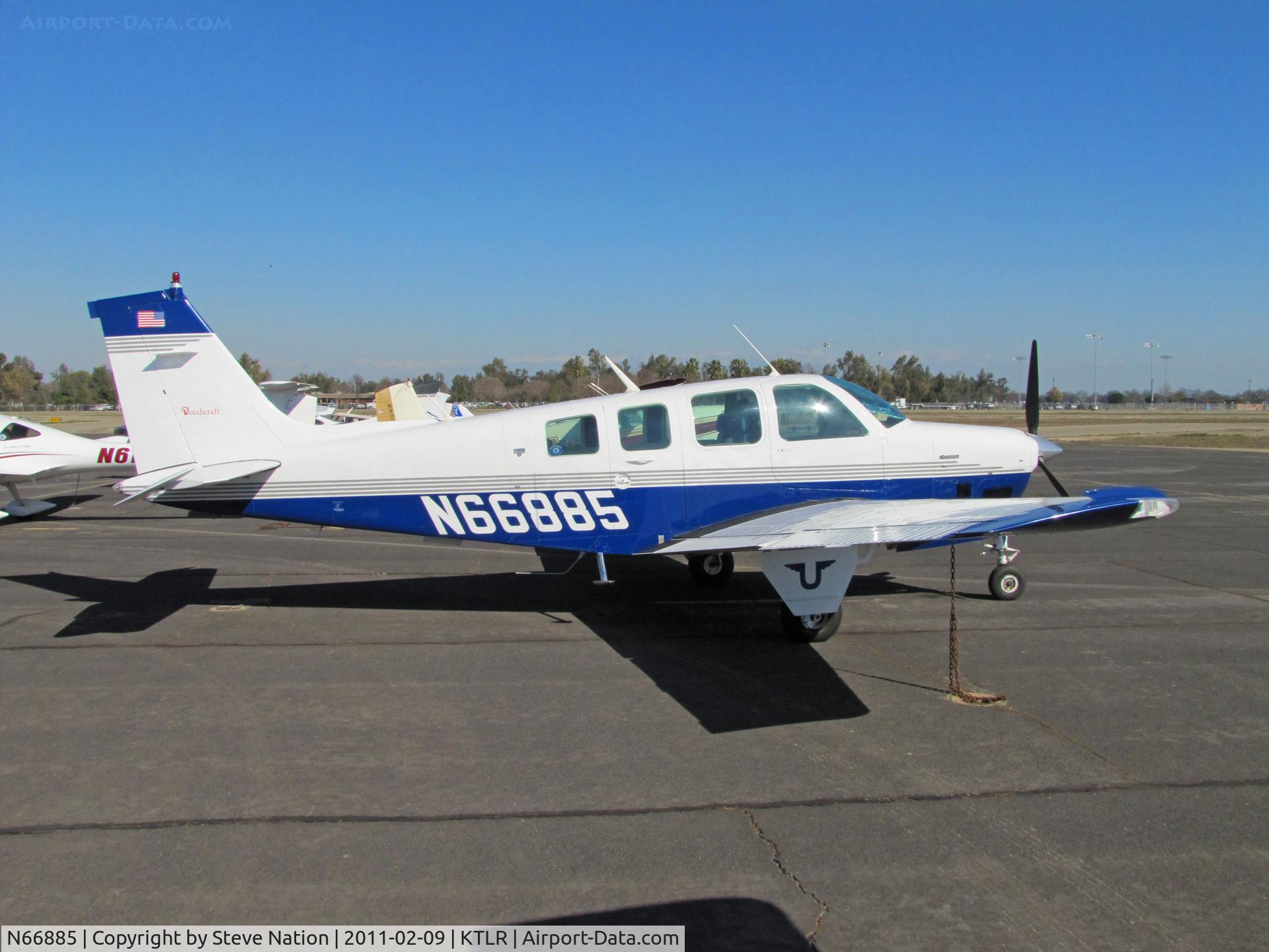 N66885, 1979 Beech A36TC Bonanza 36 C/N EA-48, Marysville, Ca-based 1979 A36TC photographed @ Tulare, CA