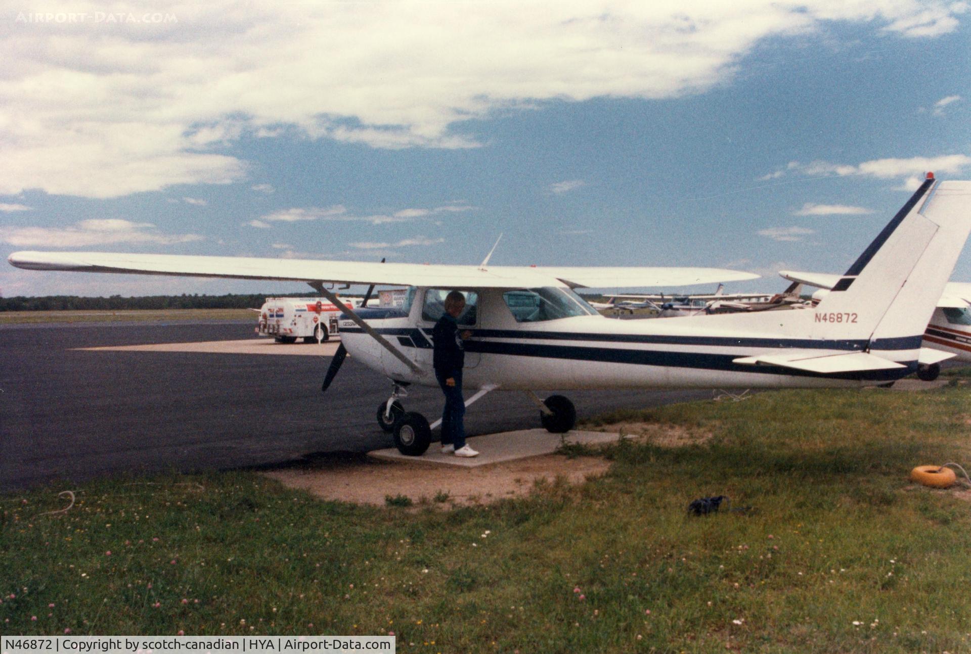 N46872, Cessna 152 C/N 15283127, Cessna 152 N46872 at Barnstable Municipal Airport, Hyannis, MA - July 1986