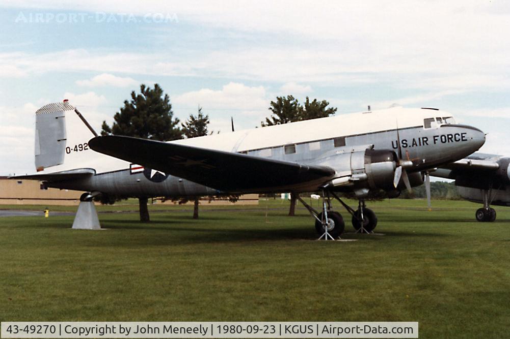 43-49270, 1944 Douglas C-47B-15-DK Skytrain C/N 15086/26531, Grissom AFB Museum, 1980 - scanned from a print