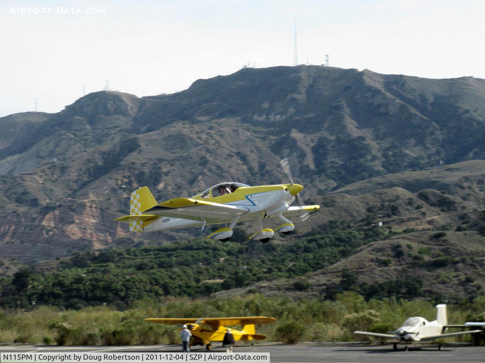N115PM, 2007 Vans RV-6A C/N 60348, 2007 Pajares VAN's RV-6A, Lycoming O-360-A1A 180 Hp, takeoff climb Rwy 22