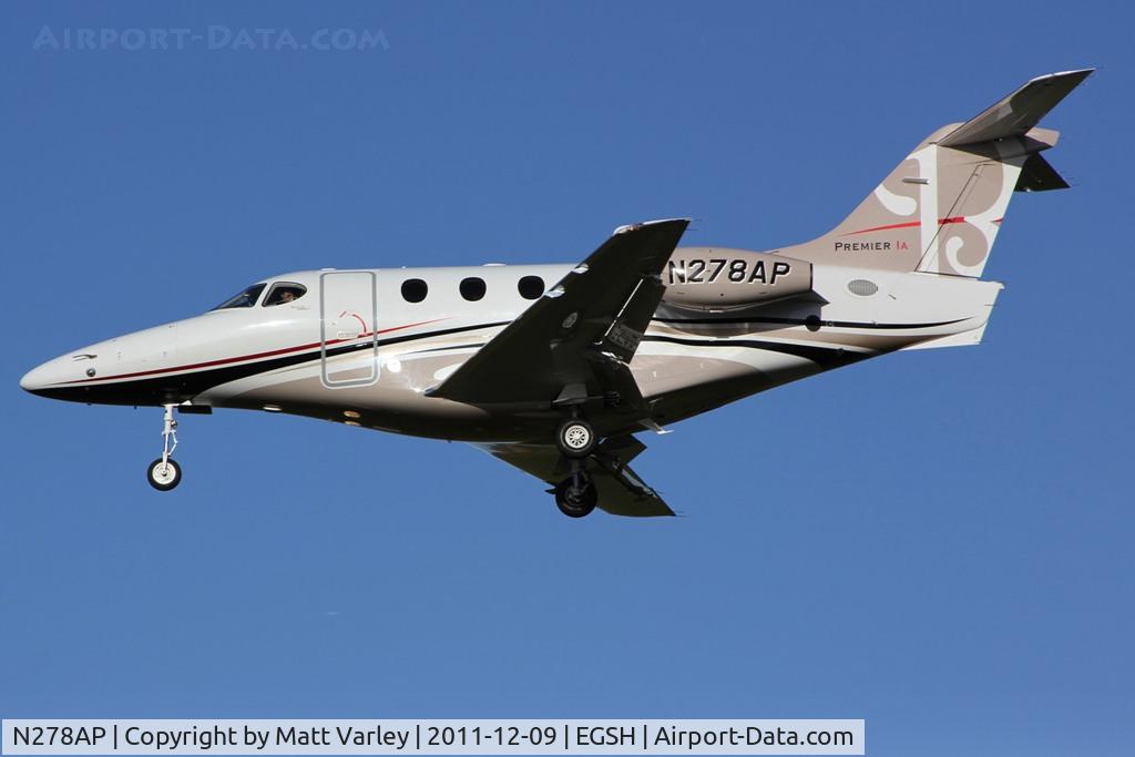N278AP, 2010 Hawker Beechcraft 390 Premier 1 C/N RB-278, Arriving at EGSH.