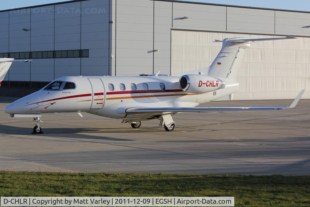 D-CHLR, 2011 Embraer EMB-505 Phenom 300 C/N 50500066, Sat on stand at SaxonAir.
