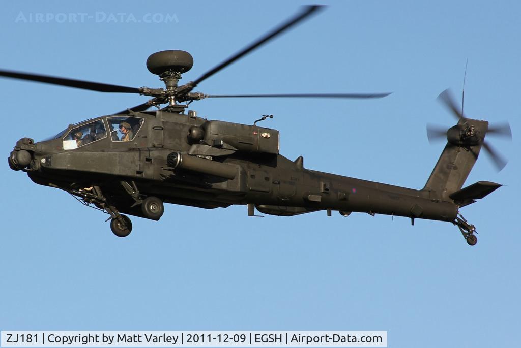 ZJ181, Westland Apache AH.1 C/N DU016/WAH016, Arriving at EGSH.