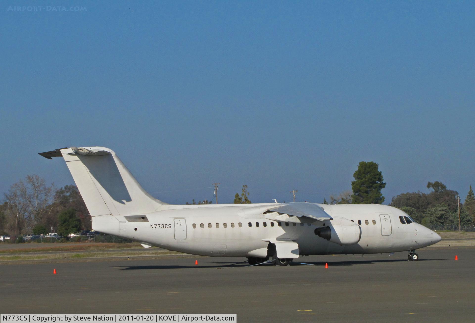 N773CS, British Aerospace BAe.146-200A C/N E2082, All white BAe-146 200A @ Oroville, CA (candidate for tanking for firefighting)