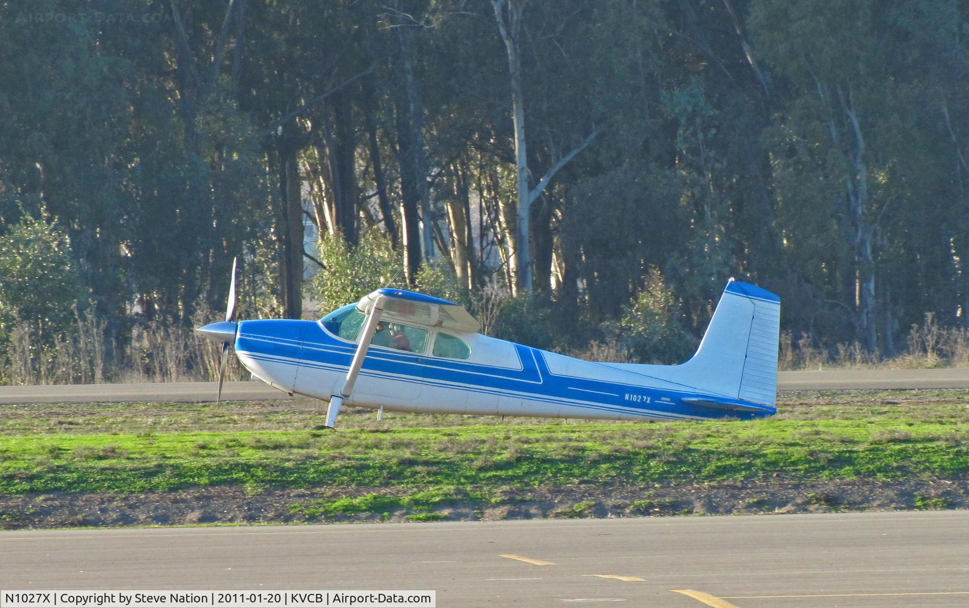 N1027X, Cessna 180 C/N 31205, 1955 Cessna 180 from Utah visiting Nut Tree Airport, CA