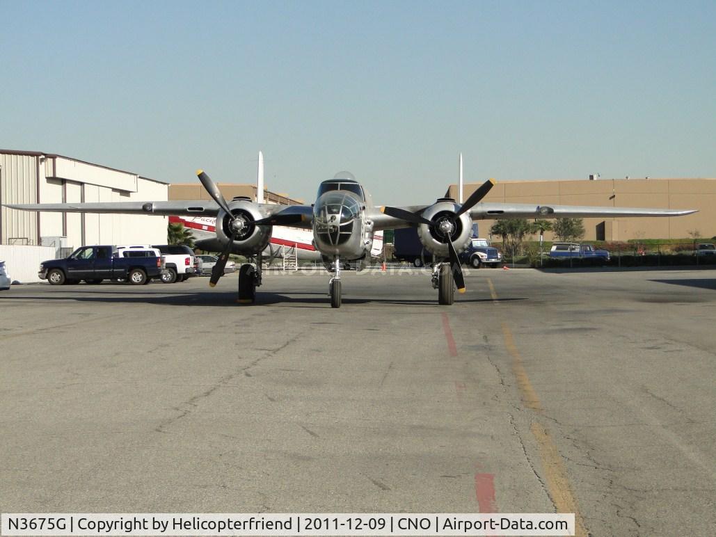 N3675G, 1944 North American B-25J Mitchell Mitchell C/N 108-33698, Parked south of Planes Of Fame Air Museum, Chino