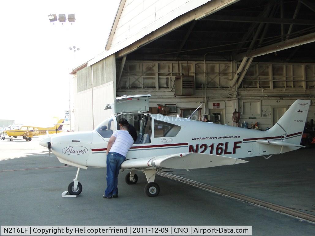 N216LF, 2004 AMD CH-2000 Alarus C/N 20-1034, The CH2000 is a two seat, single-engine plane used primarily for flight training purposes. Parked at a hanger