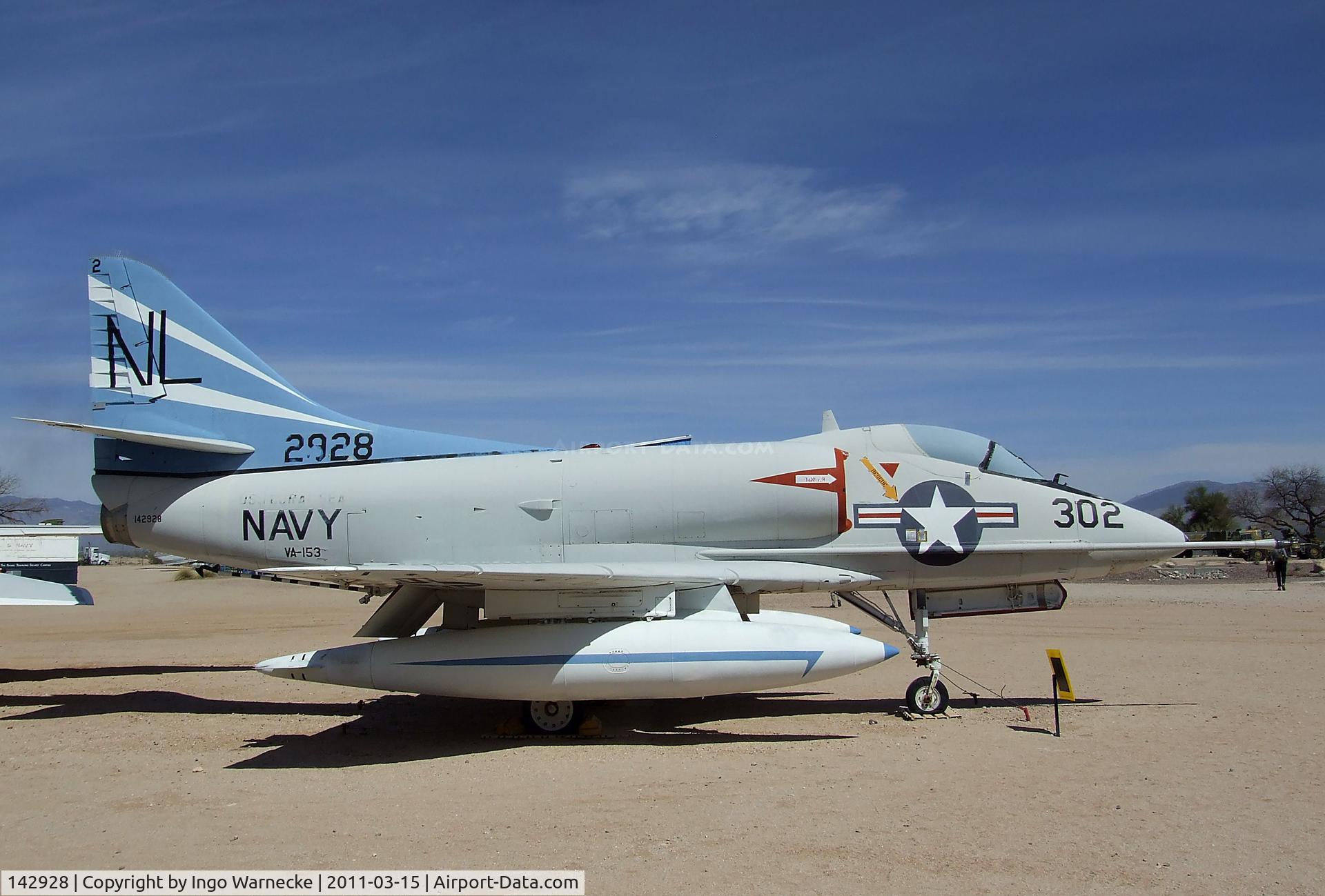 142928, Douglas A-4B Skyhawk C/N 11990, Douglas A4D-2 (A-4B) Skyhawk at the Pima Air & Space Museum, Tucson AZ