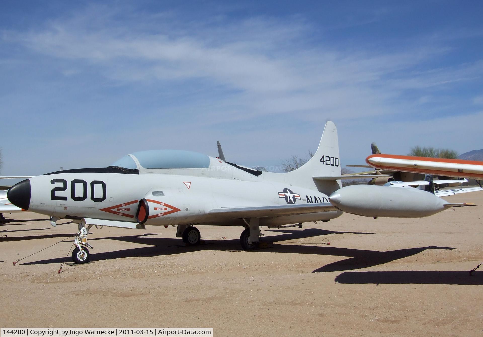 144200, 1957 Lockheed T-1A Seastar C/N 1080-1104, Lockheed T2V-1 SeaStar at the Pima Air & Space Museum, Tucson AZ