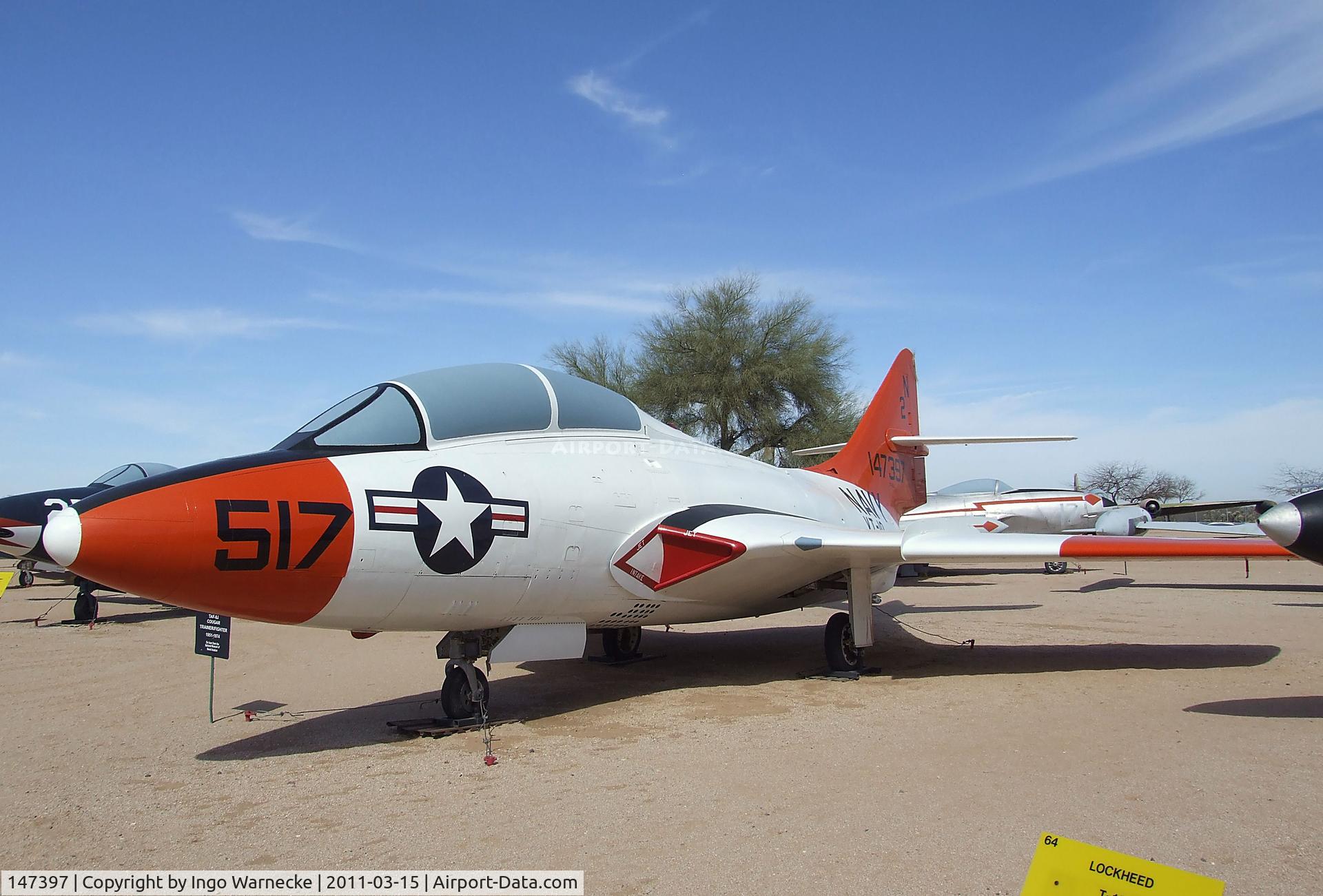 147397, 1962 Grumman TF-9J Cougar C/N 367, Grumman TF-9J (F9F-8T) Cougar at the Pima Air & Space Museum, Tucson AZ