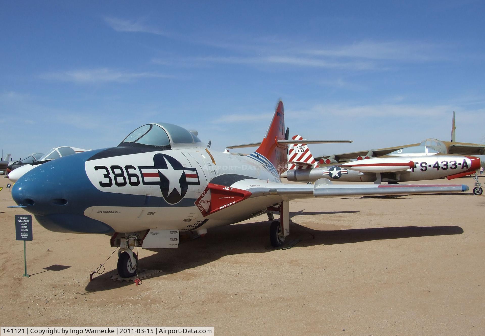 141121, Grumman TAF-9J Cougar C/N 368C, Grumman TAF-9J (F9F-8B) Cougar at the Pima Air & Space Museum, Tucson AZ