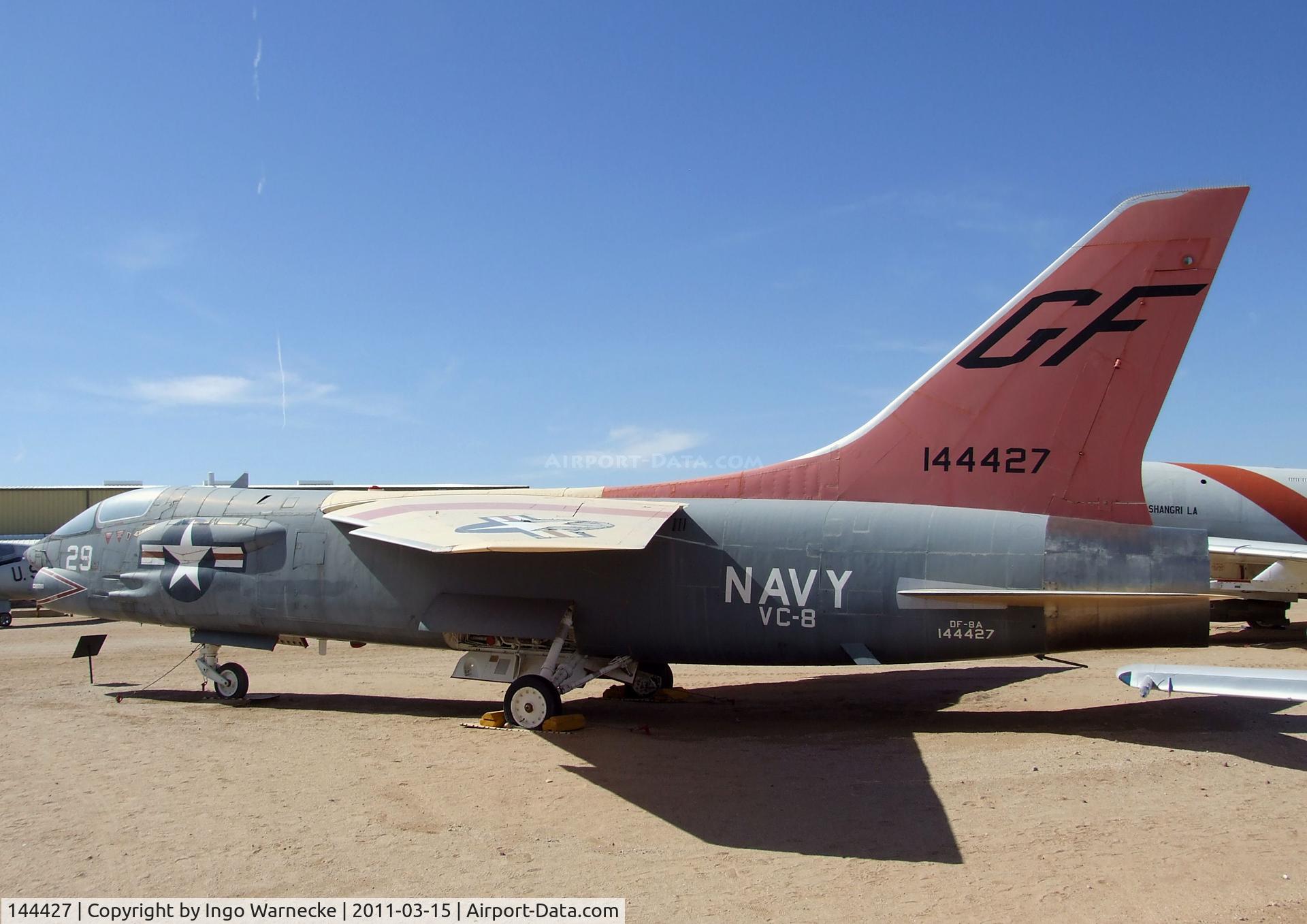 144427, Vought DF-8F Crusader C/N GF-29, Vought DF-8F Crusader at the Pima Air & Space Museum, Tucson AZ