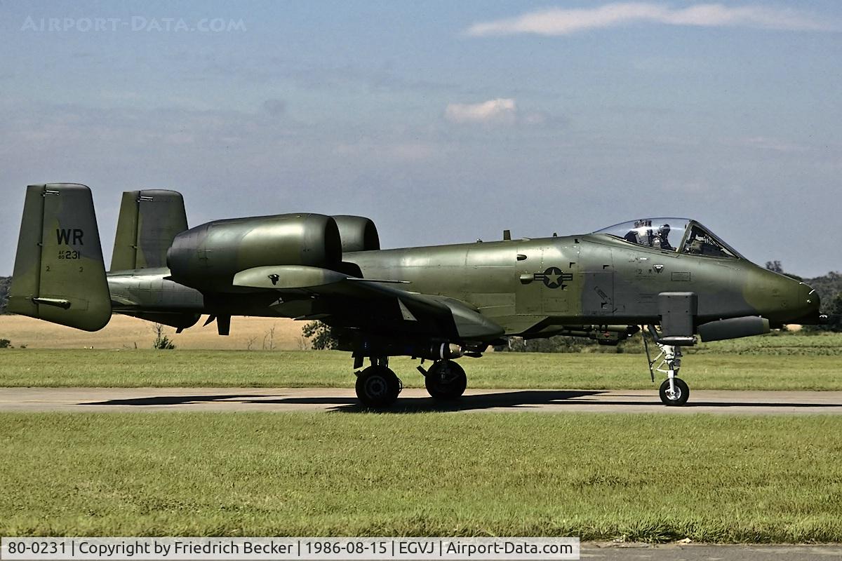 80-0231, 1980 Fairchild Republic A-10A Thunderbolt II C/N A10-0581, taxying to the active