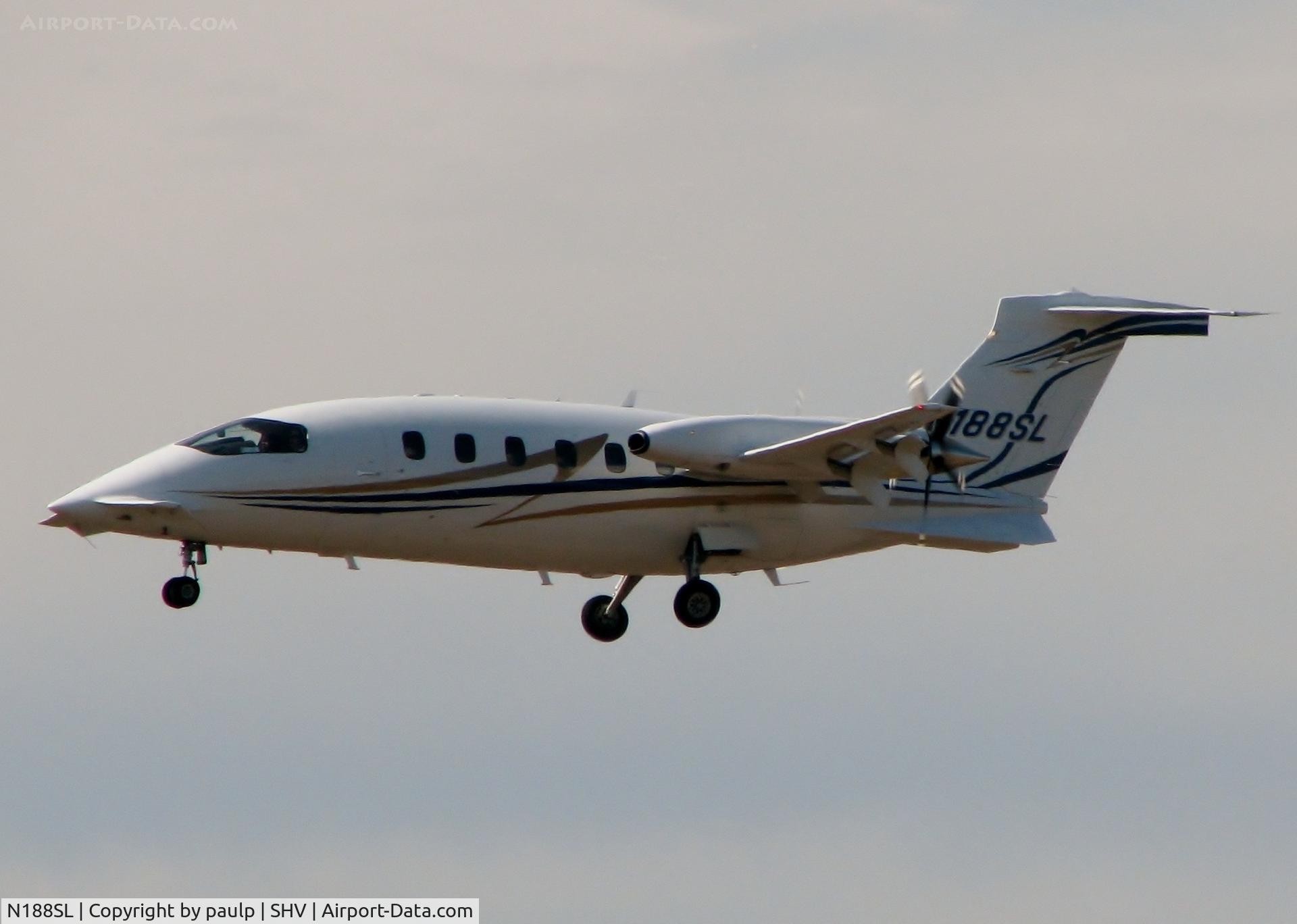 N188SL, 2008 Piaggio P-180 Avanti II C/N 1174, Landing at Shreveport Regional.