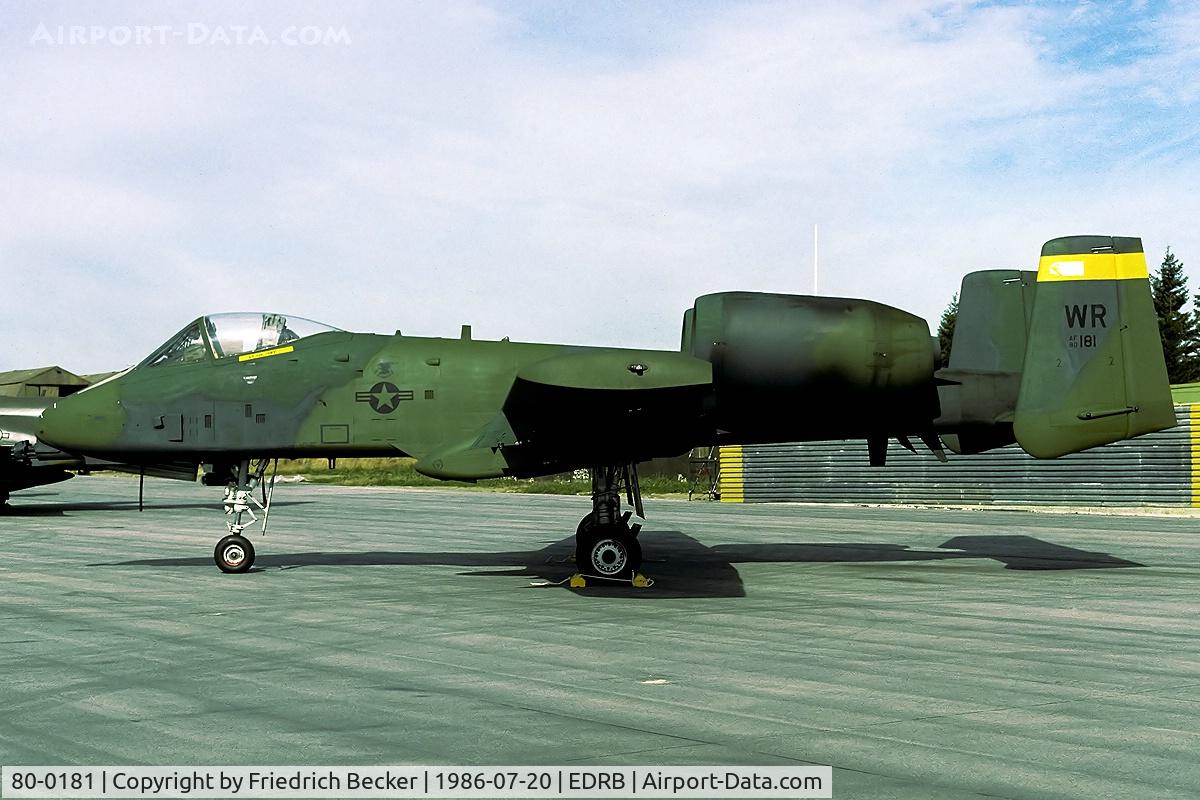 80-0181, 1980 Fairchild Republic A-10A Thunderbolt II C/N A10-0531, static display