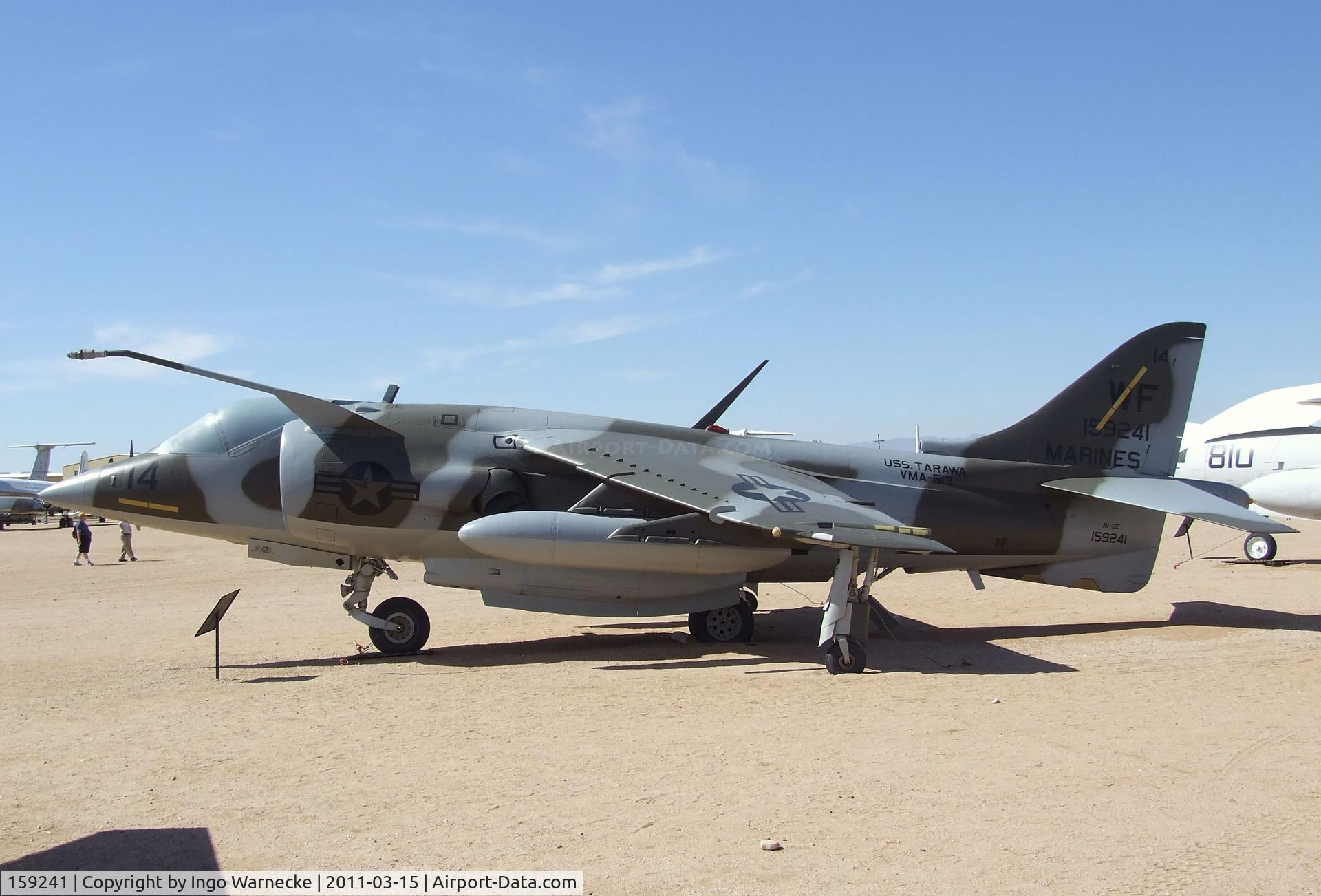 159241, Hawker Siddeley AV-8A Harrier C/N 712172, Hawker Siddleley AV-8A Harrier (upgraded to AV-8C) at the Pima Air & Space Museum, Tucson AZ