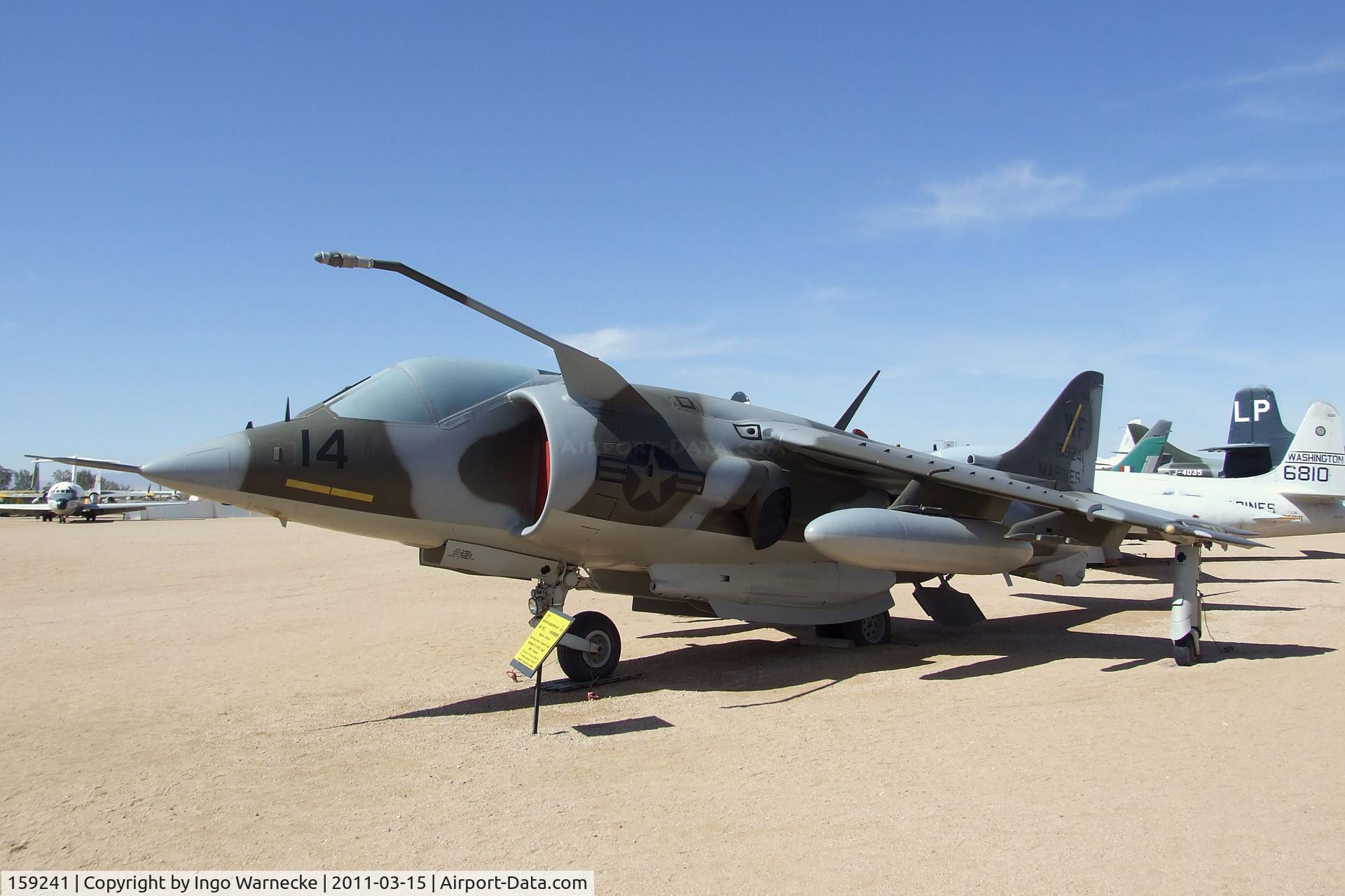 159241, Hawker Siddeley AV-8A Harrier C/N 712172, Hawker Siddleley AV-8A Harrier (upgraded to AV-8C) at the Pima Air & Space Museum, Tucson AZ