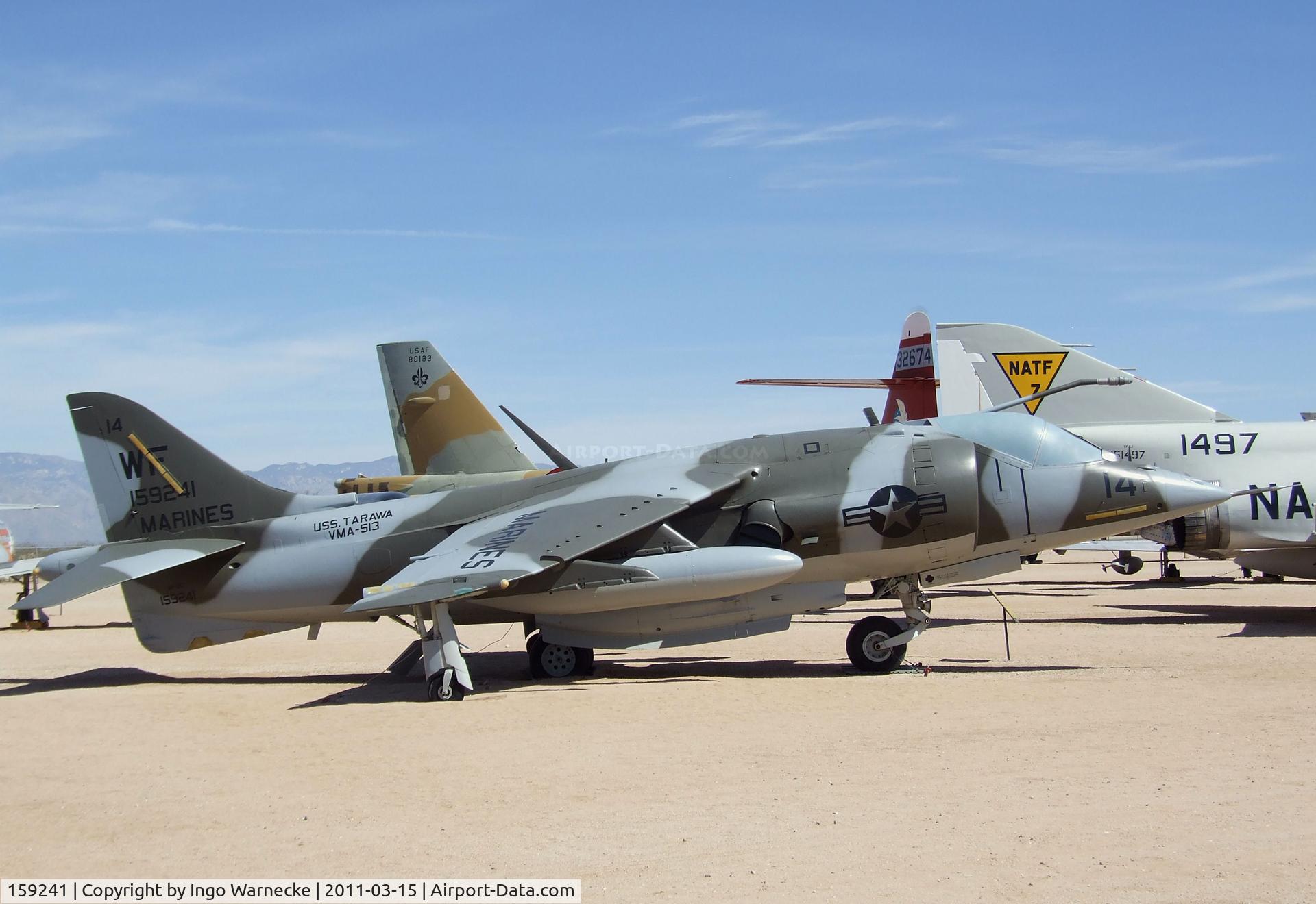 159241, Hawker Siddeley AV-8A Harrier C/N 712172, Hawker Siddleley AV-8A Harrier (upgraded to AV-8C) at the Pima Air & Space Museum, Tucson AZ