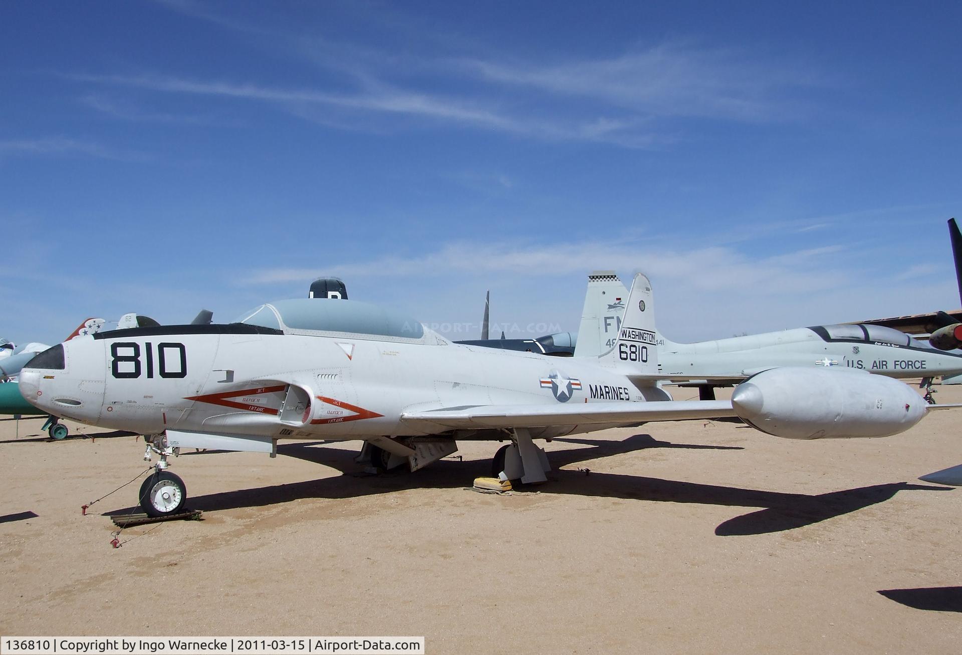136810, Lockheed T-33B (TV-2 Seastar) C/N 580-7914, Lockheed TV-2 (T-33) Seastar at the Pima Air & Space Museum, Tucson AZ