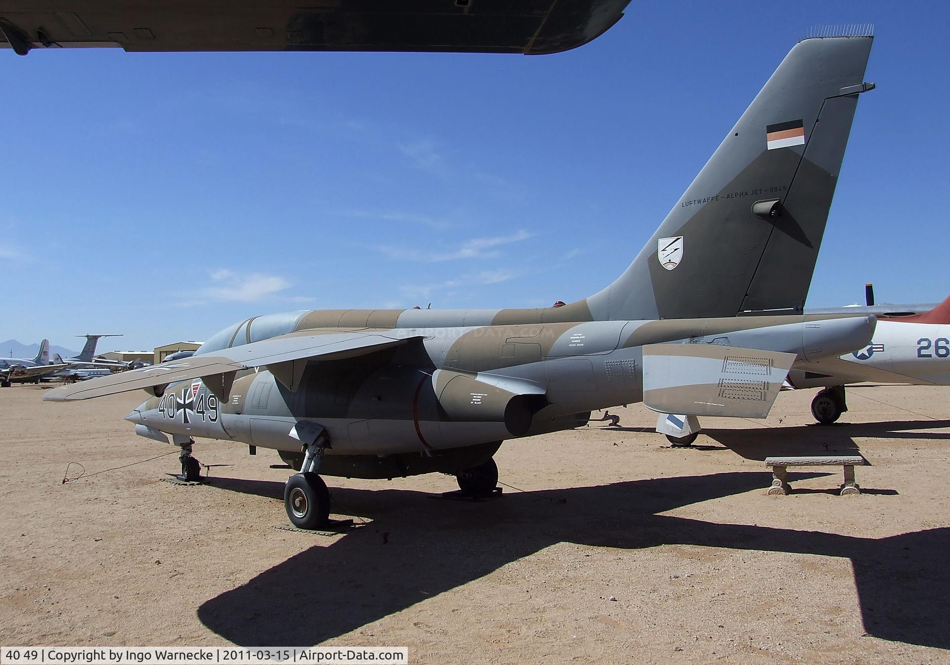 40 49, 1978 Dassault-Dornier Alpha Jet A C/N 0049, Dassault-Breguet/Dornier Alpha Jet A at the Pima Air & Space Museum, Tucson AZ