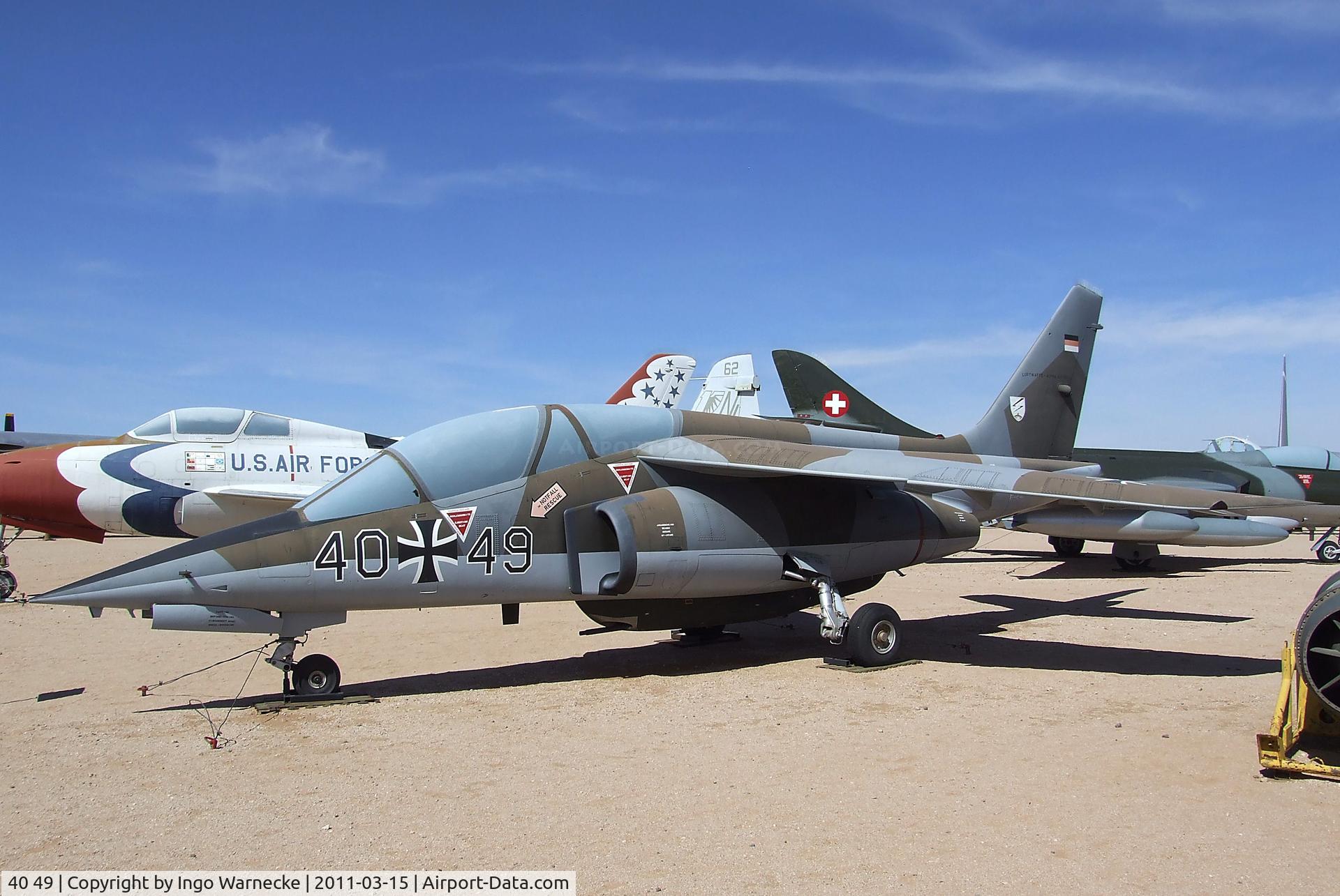 40 49, 1978 Dassault-Dornier Alpha Jet A C/N 0049, Dassault-Breguet/Dornier Alpha Jet A at the Pima Air & Space Museum, Tucson AZ