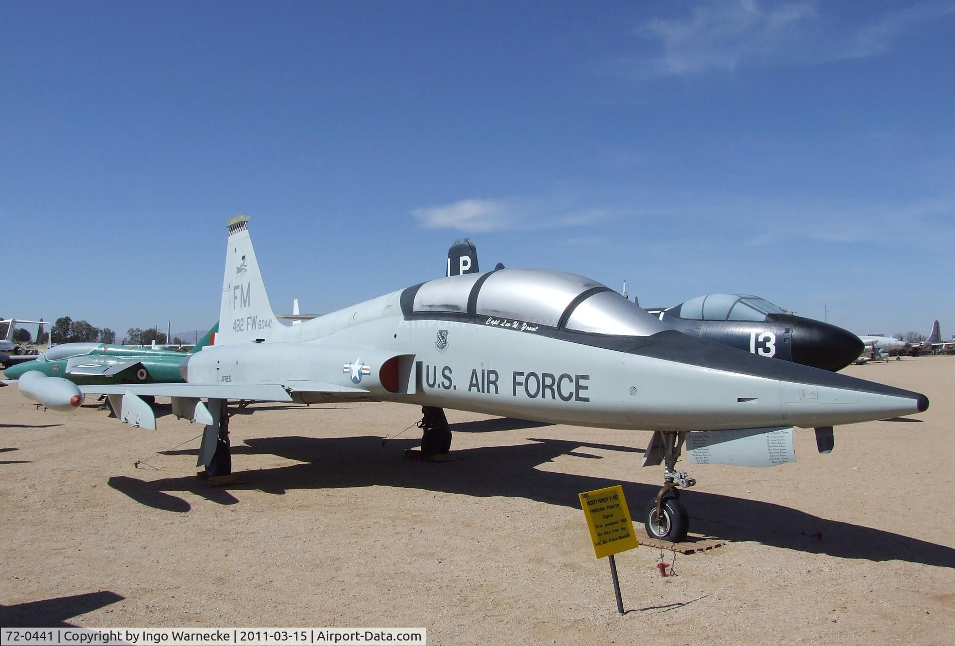 72-0441, Northrop GF-5B Freedom Fighter C/N N.8092, Northrop GF-5B Freedom Fighter at the Pima Air & Space Museum, Tucson AZ