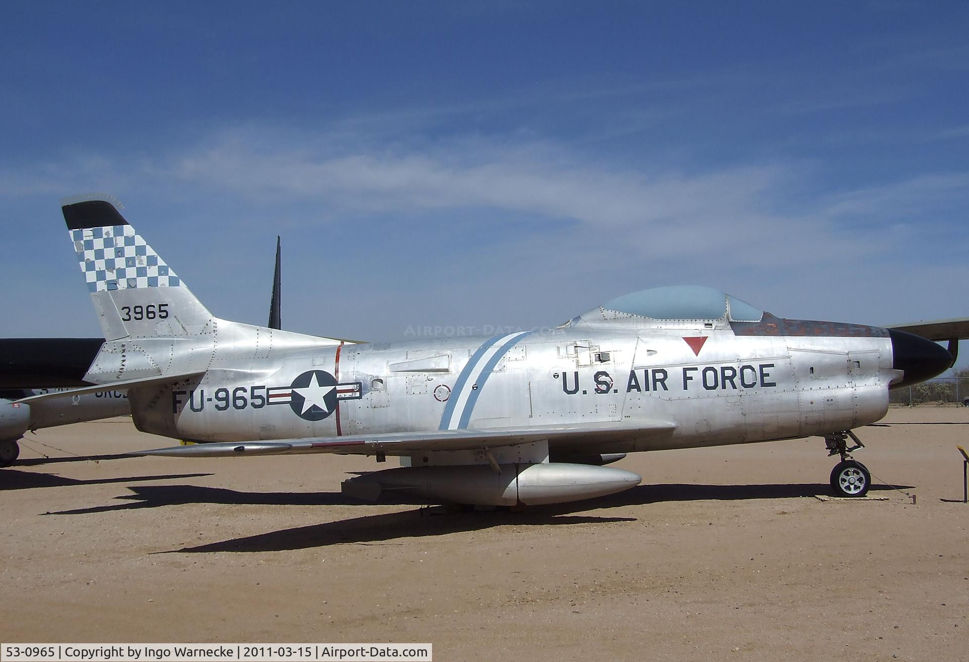 53-0965, 1953 North American F-86L Sabre C/N 201-409, North American F-86L Sabre at the Pima Air & Space Museum, Tucson AZ