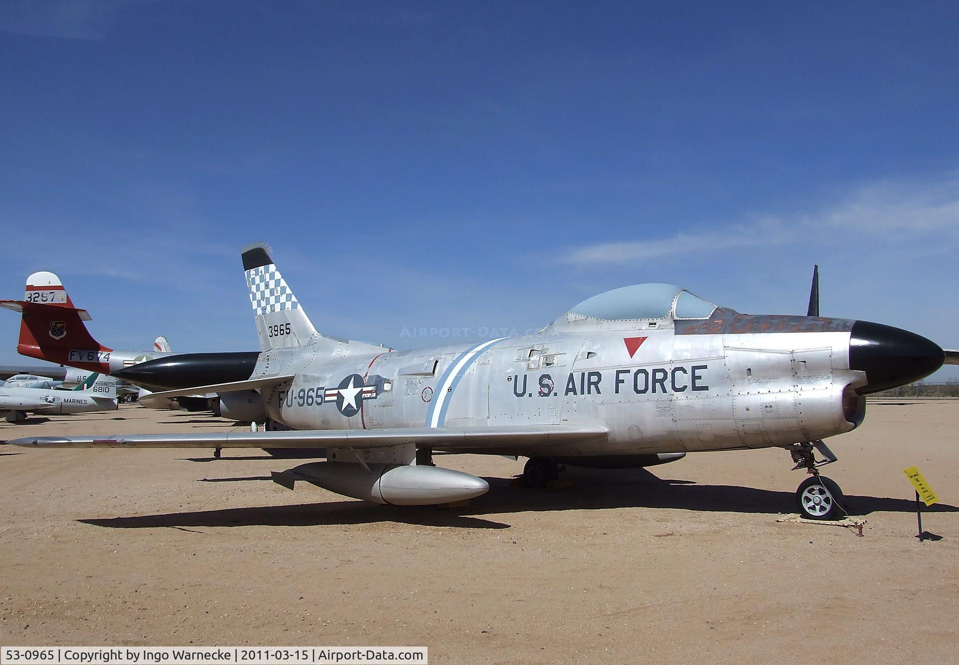 53-0965, 1953 North American F-86L Sabre C/N 201-409, North American F-86L Sabre at the Pima Air & Space Museum, Tucson AZ