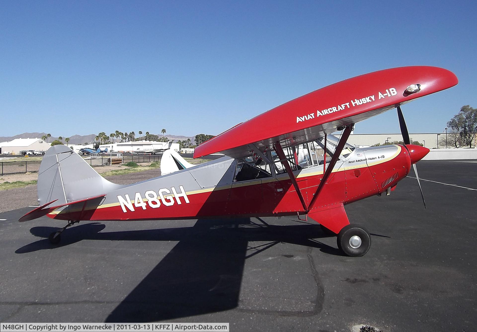 N48GH, 1999 Aviat A-1B Husky C/N 2049, Aviat A-1B Husky outside the CAF Museum at Falcon Field, Mesa AZ