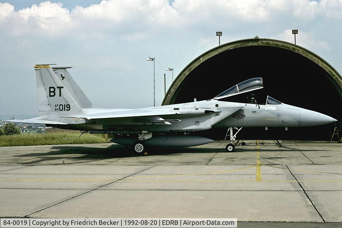 84-0019, 1984 McDonnell Douglas F-15C Eagle C/N 0929/C322, 53rd FS at Bitburg AB