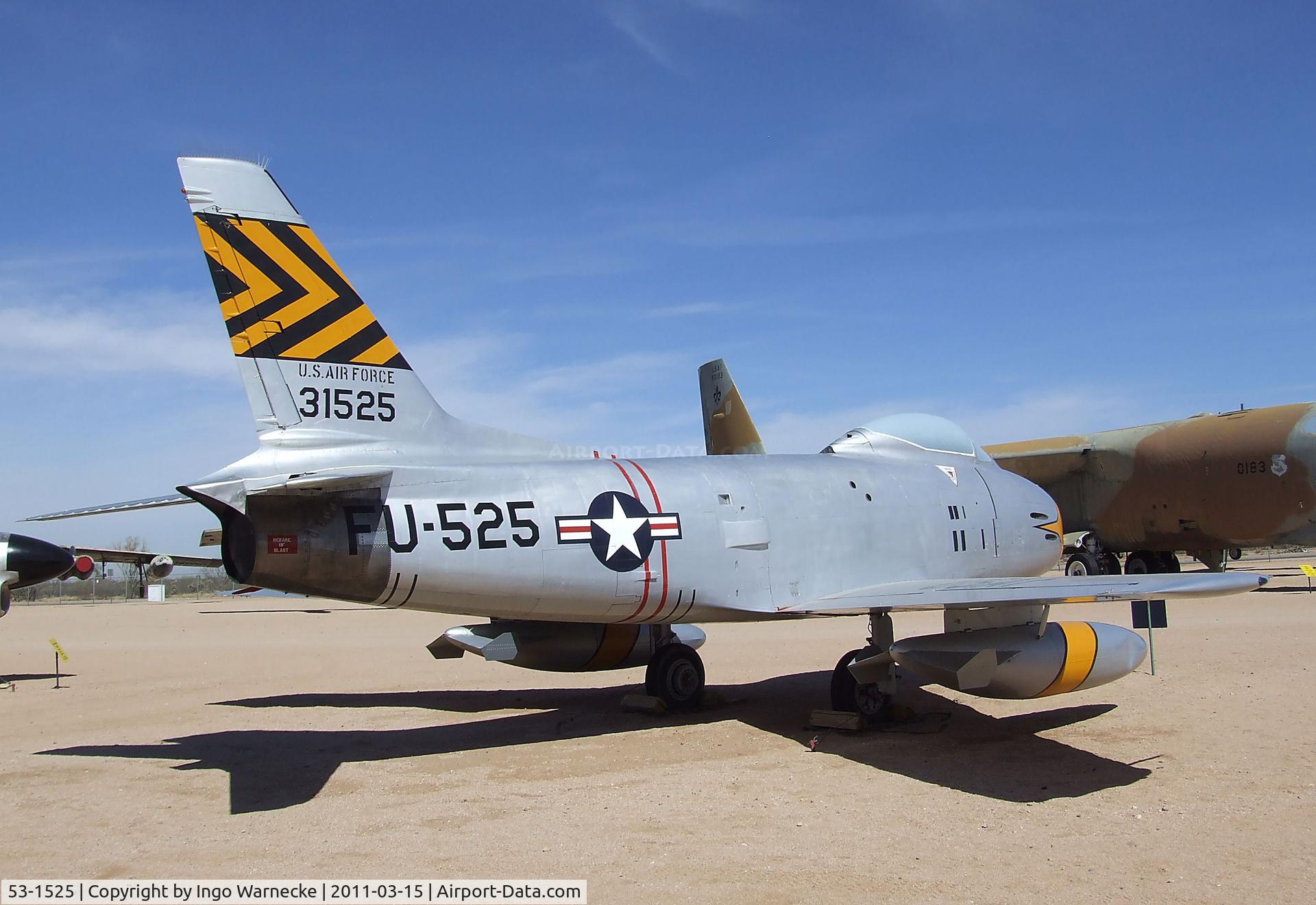 53-1525, 1953 North American F-86H Sabre C/N 203-297, North American F-86H Sabre at the Pima Air & Space Museum, Tucson AZ